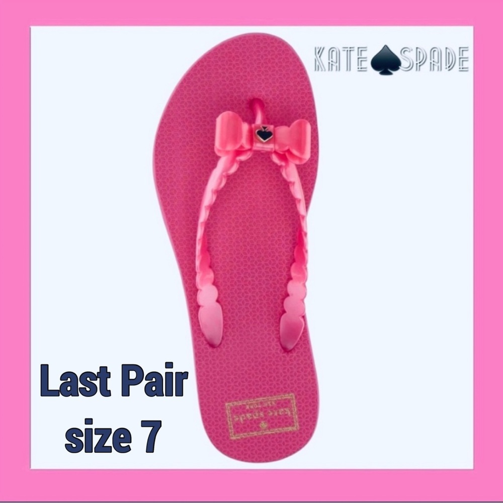 Kate Spade Denise Bow Flip Flop, Pink & Gold, Size 7/8 - Picture 4 of 10